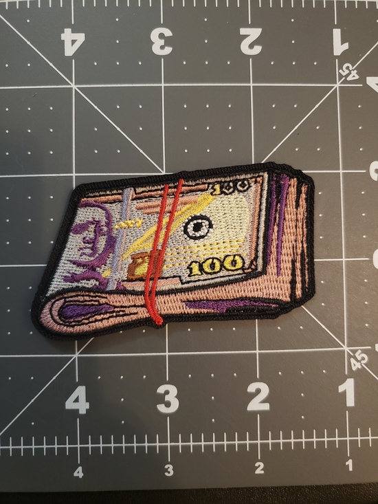 Accessories - Embroidered Money Stack Patch - Pink, Purple, Yellow